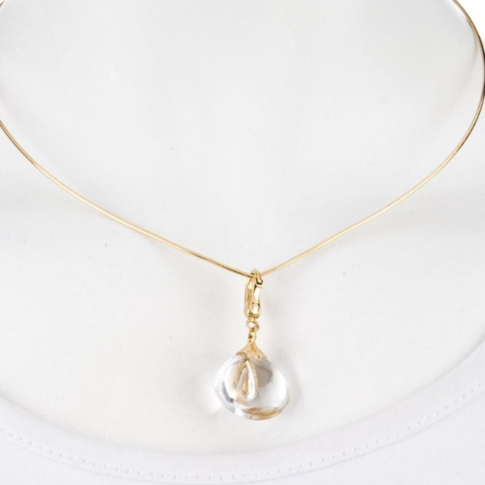 BACCARAT 18K 750 YELLOW GOLD RARE FRENCH CRYSTAL PENDANT NECKLACE - Picture 8 of 8